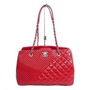 Chanel Matelasse Chain Shoulder Leather Red Tote Bag Shoulder Bag